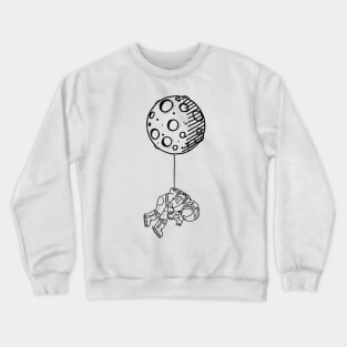 Astronaut hanging from the Moon Crewneck Sweatshirt